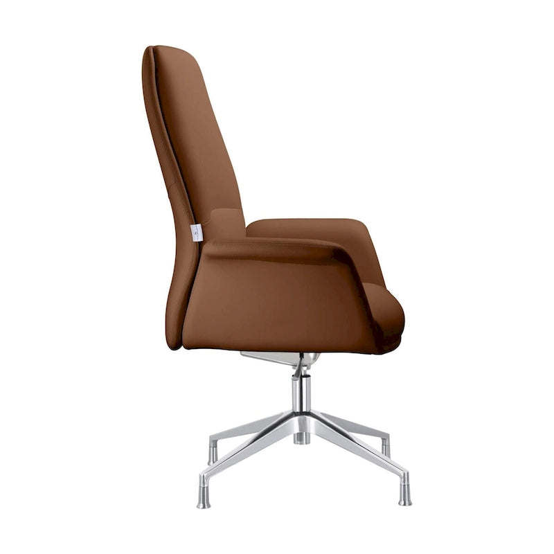 Modern Faux Leather Office Chair with Adjustable Height, Swivel, and Aluminum Frame