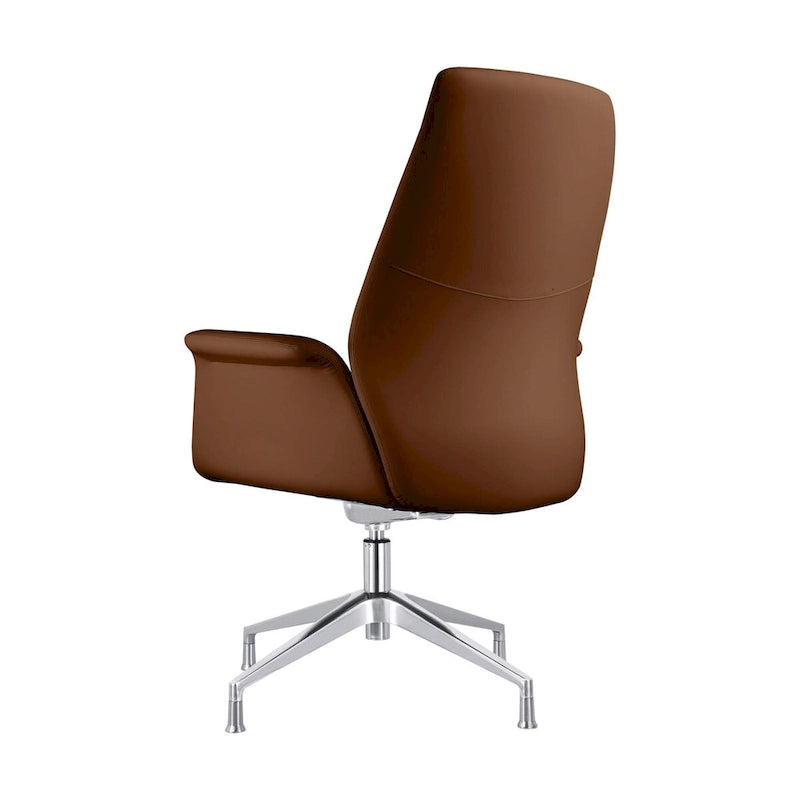 Modern Faux Leather Office Chair with Adjustable Height, Swivel, and Aluminum Frame
