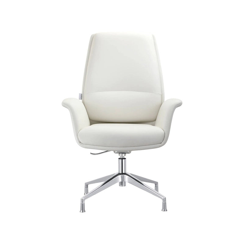 Modern Faux Leather Office Chair with Adjustable Height, Swivel, and Aluminum Frame