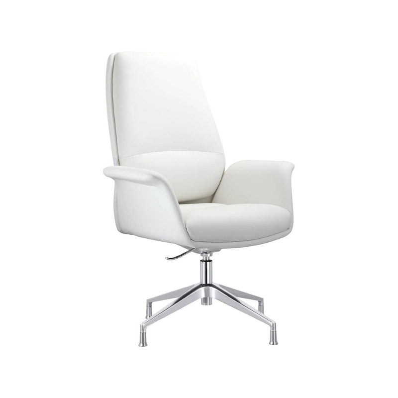 Modern Faux Leather Office Chair with Adjustable Height, Swivel, and Aluminum Frame