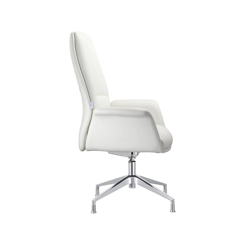 Modern Faux Leather Office Chair with Adjustable Height, Swivel, and Aluminum Frame