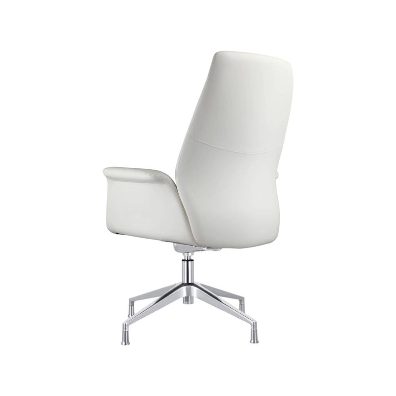 Modern Faux Leather Office Chair with Adjustable Height, Swivel, and Aluminum Frame