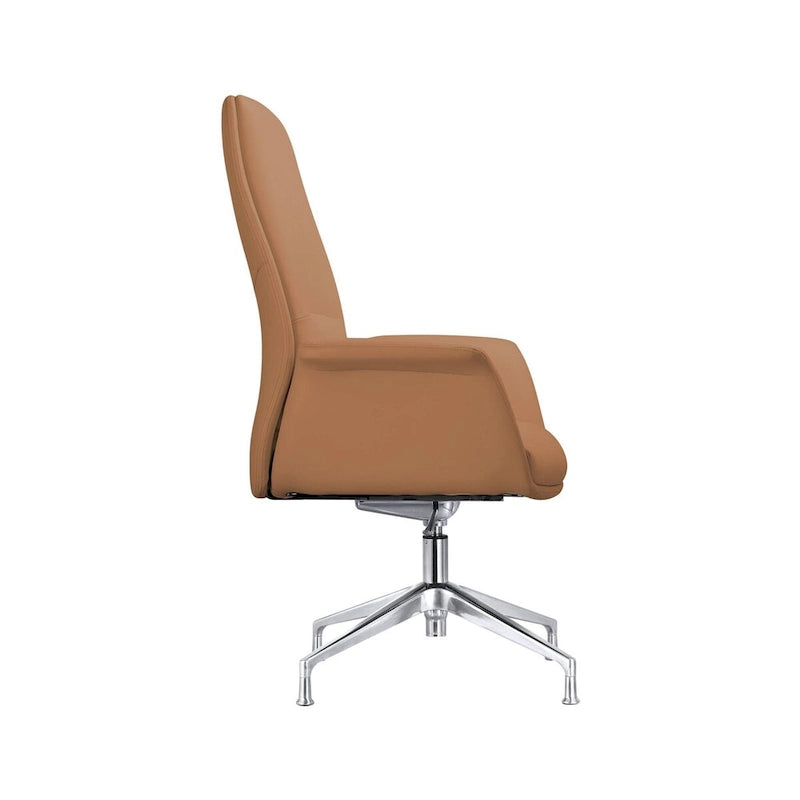Modern Faux Leather Office Chair with Adjustable Height, Swivel, and Aluminum Frame