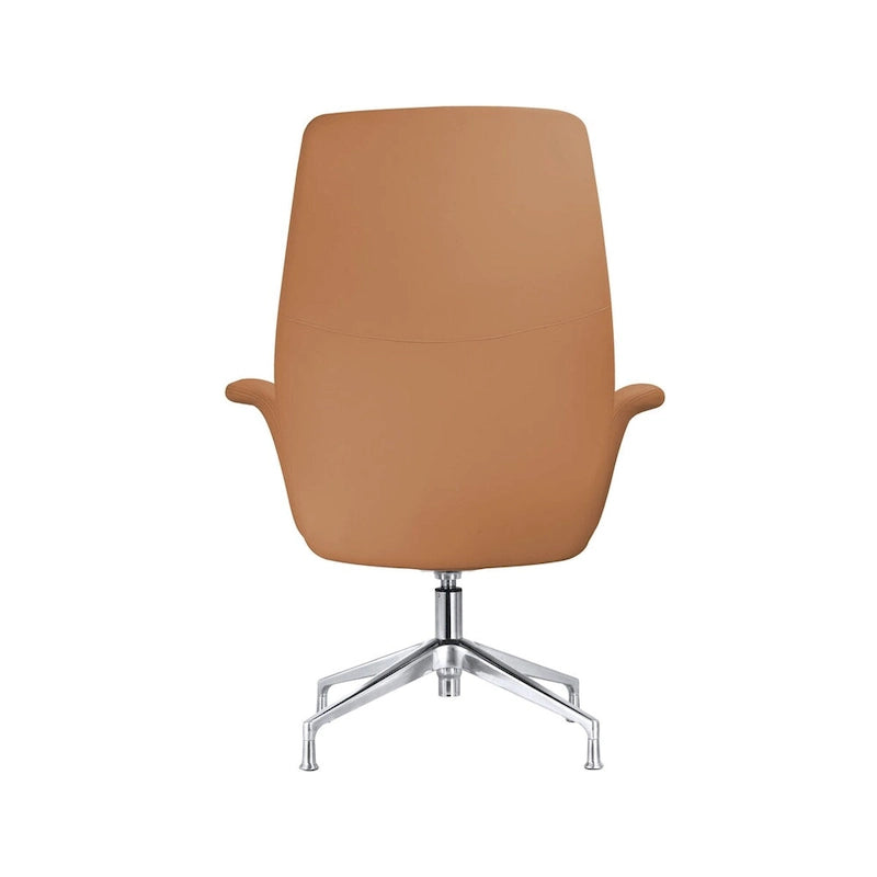 Modern Faux Leather Office Chair with Adjustable Height, Swivel, and Aluminum Frame