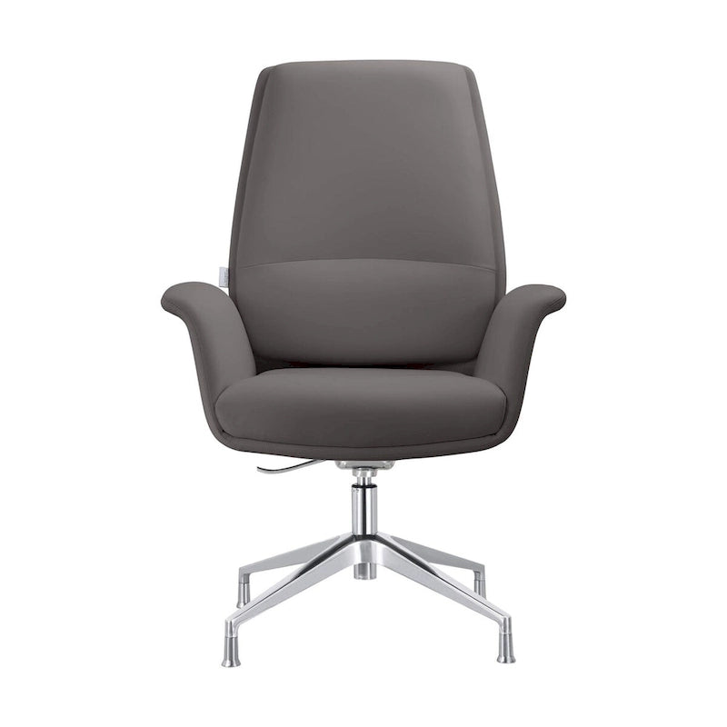 Modern Faux Leather Office Chair with Adjustable Height, Swivel, and Aluminum Frame