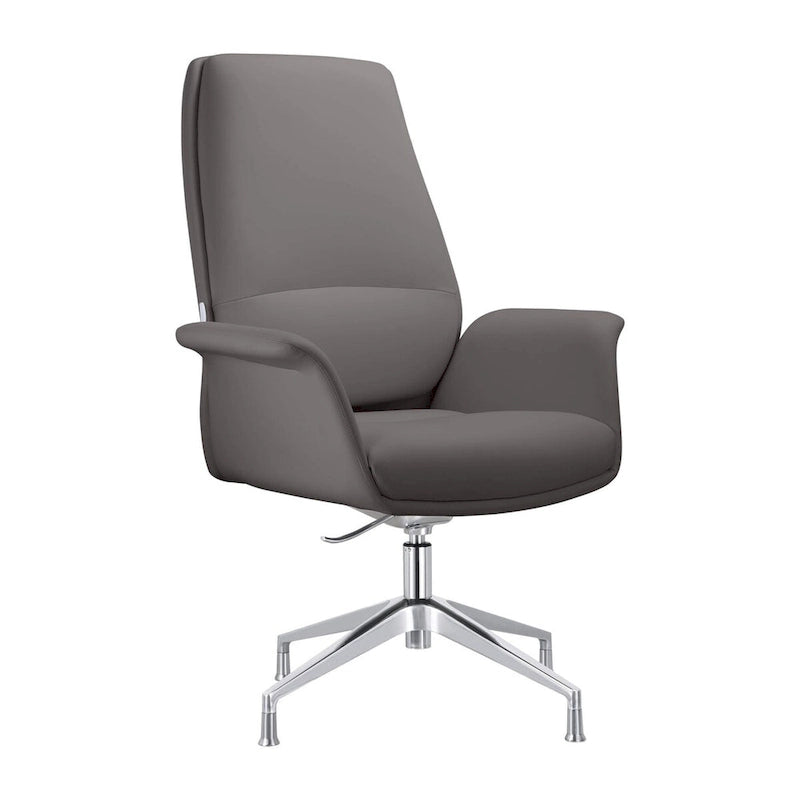 Modern Faux Leather Office Chair with Adjustable Height, Swivel, and Aluminum Frame