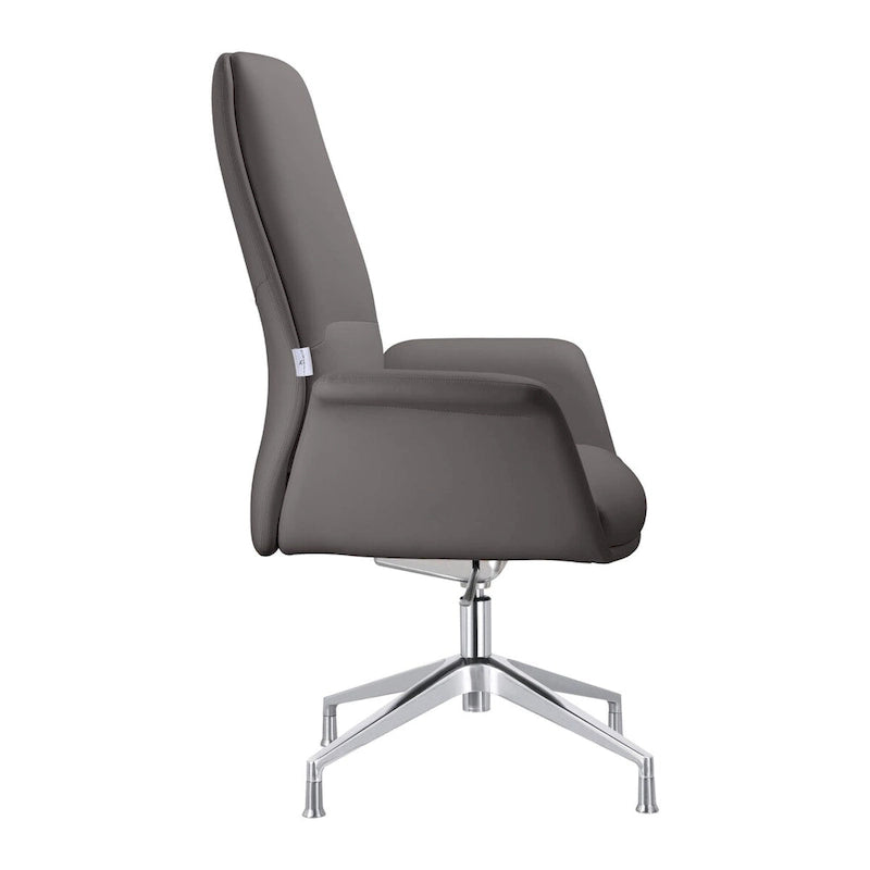 Modern Faux Leather Office Chair with Adjustable Height, Swivel, and Aluminum Frame