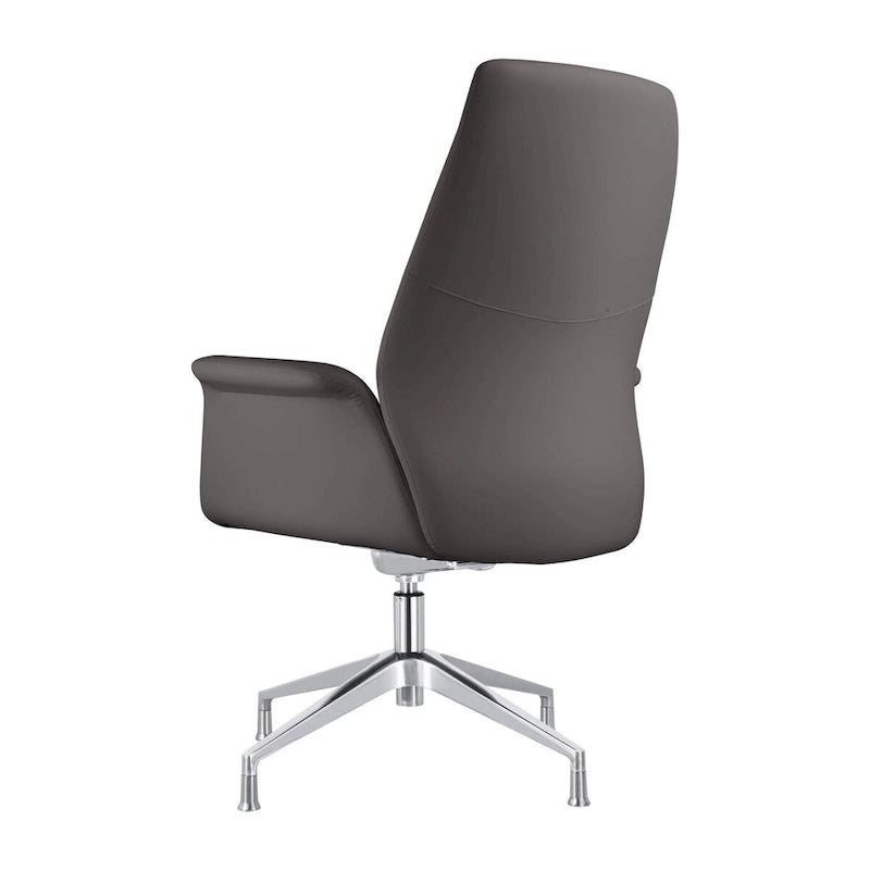 Modern Faux Leather Office Chair with Adjustable Height, Swivel, and Aluminum Frame