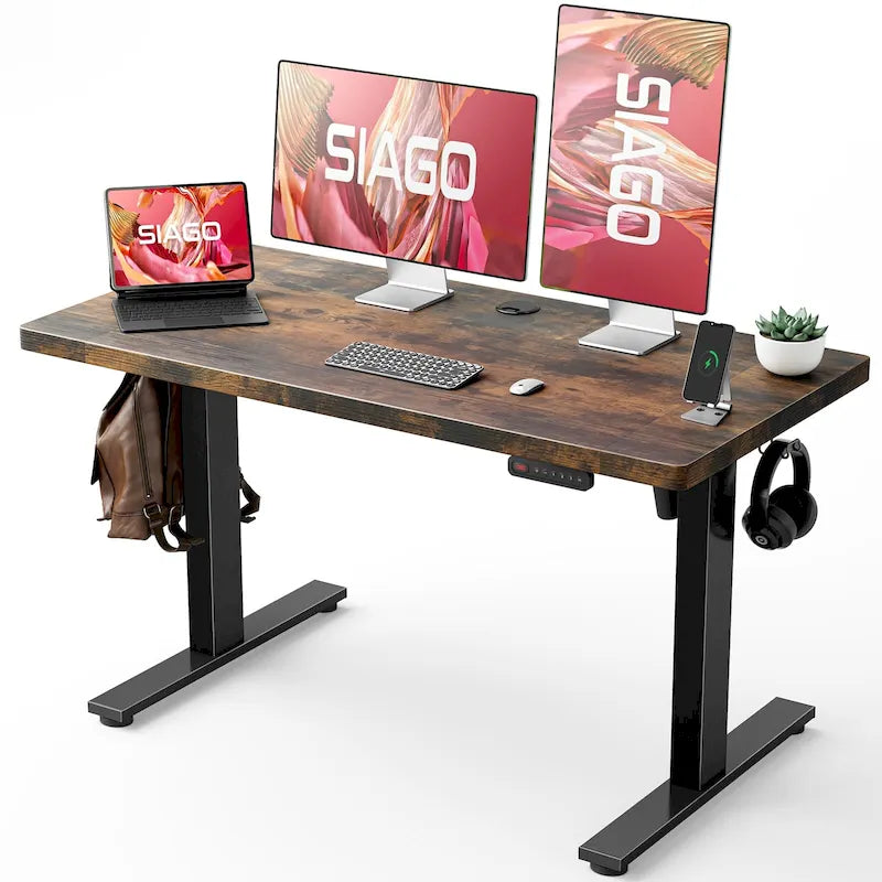 48x24 Inch Electric Height-Adjustable Sit-Stand Desk with Cable Management - 200 lb Capacity
