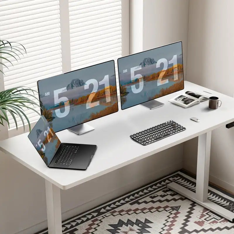 48x24 Inch Electric Height-Adjustable Sit-Stand Desk with Cable Management - 200 lb Capacity