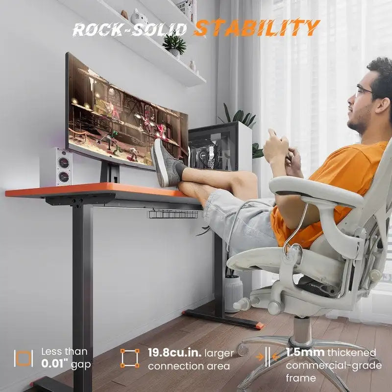48x24 Inch Electric Height-Adjustable Sit-Stand Desk with Cable Management - 200 lb Capacity