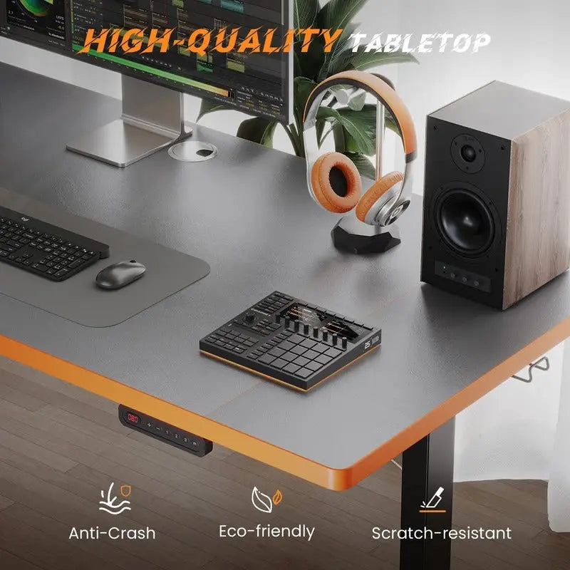 48x24 Inch Electric Height-Adjustable Sit-Stand Desk with Cable Management - 200 lb Capacity