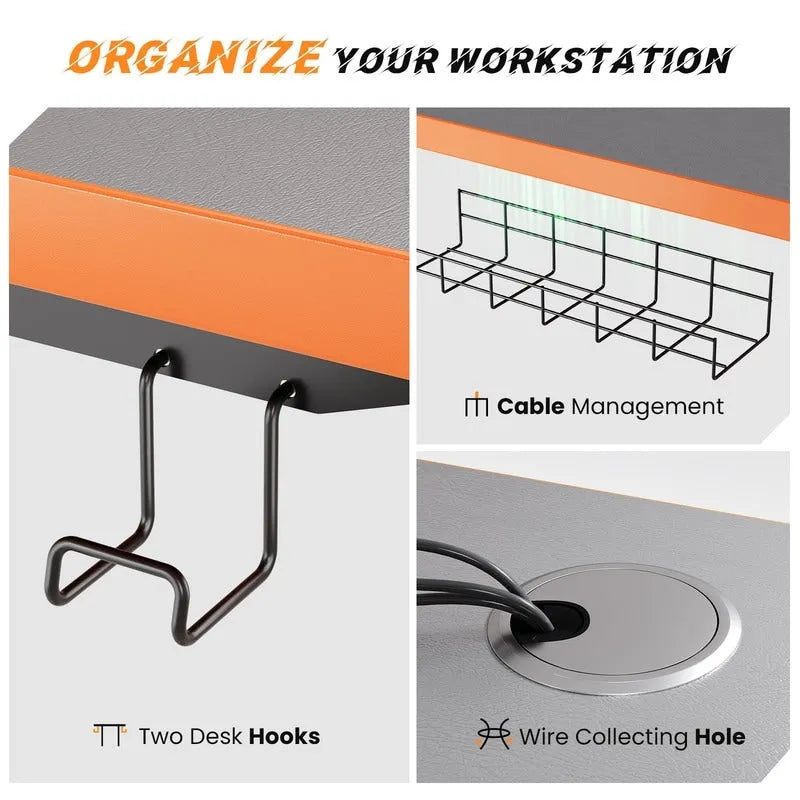 48x24 Inch Electric Height-Adjustable Sit-Stand Desk with Cable Management - 200 lb Capacity