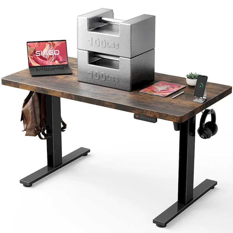 48x24 Inch Electric Height-Adjustable Sit-Stand Desk with Cable Management - 200 lb Capacity