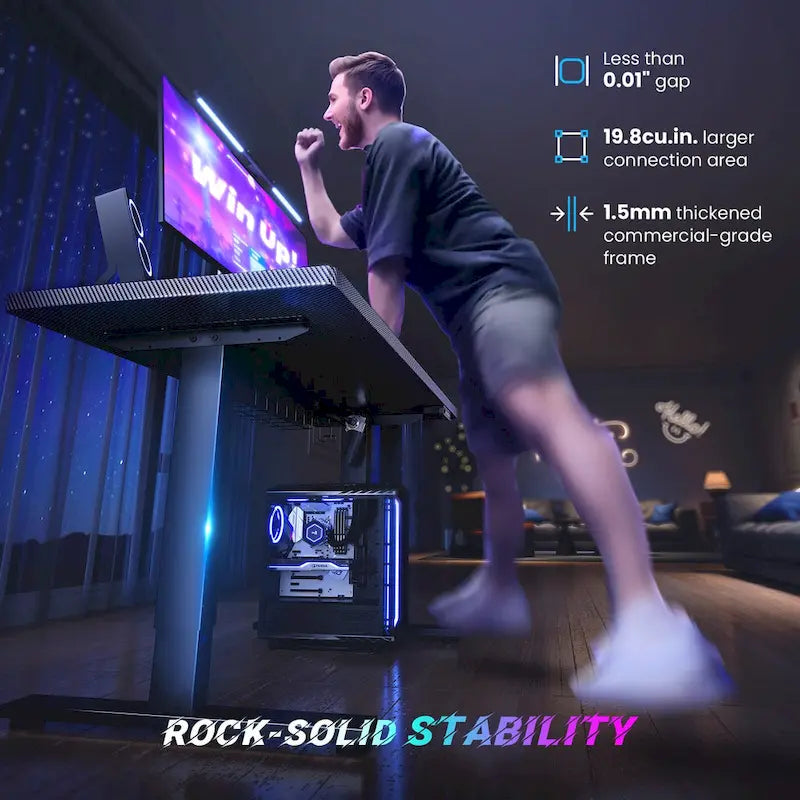 48x24 Inch Electric Height-Adjustable Sit-Stand Desk with Cable Management - 200 lb Capacity