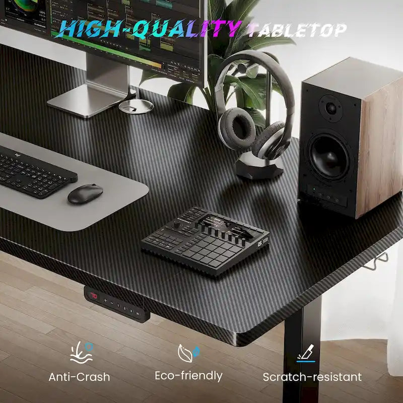 48x24 Inch Electric Height-Adjustable Sit-Stand Desk with Cable Management - 200 lb Capacity