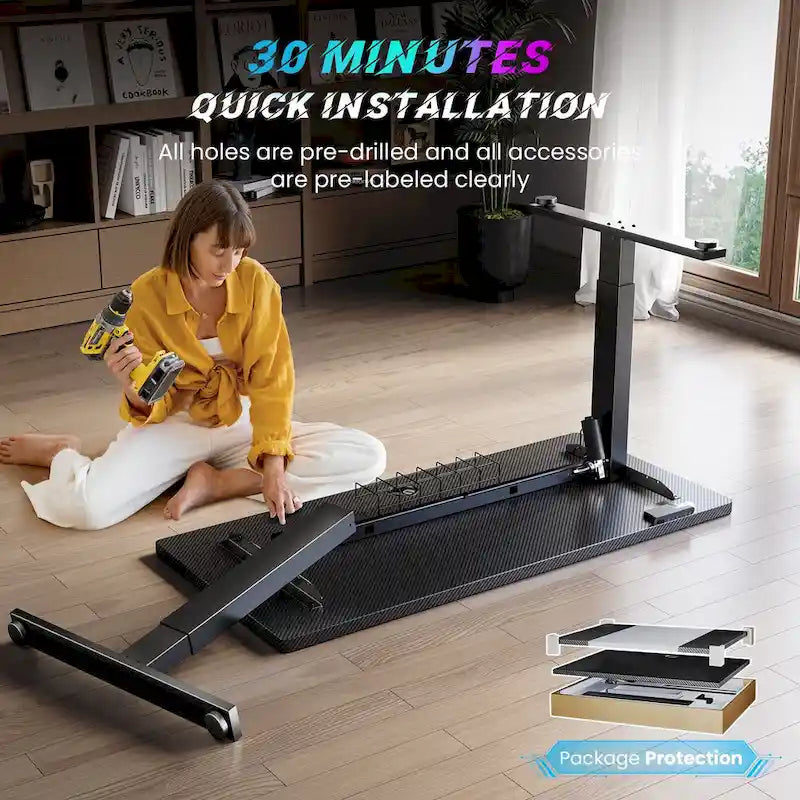 48x24 Inch Electric Height-Adjustable Sit-Stand Desk with Cable Management - 200 lb Capacity