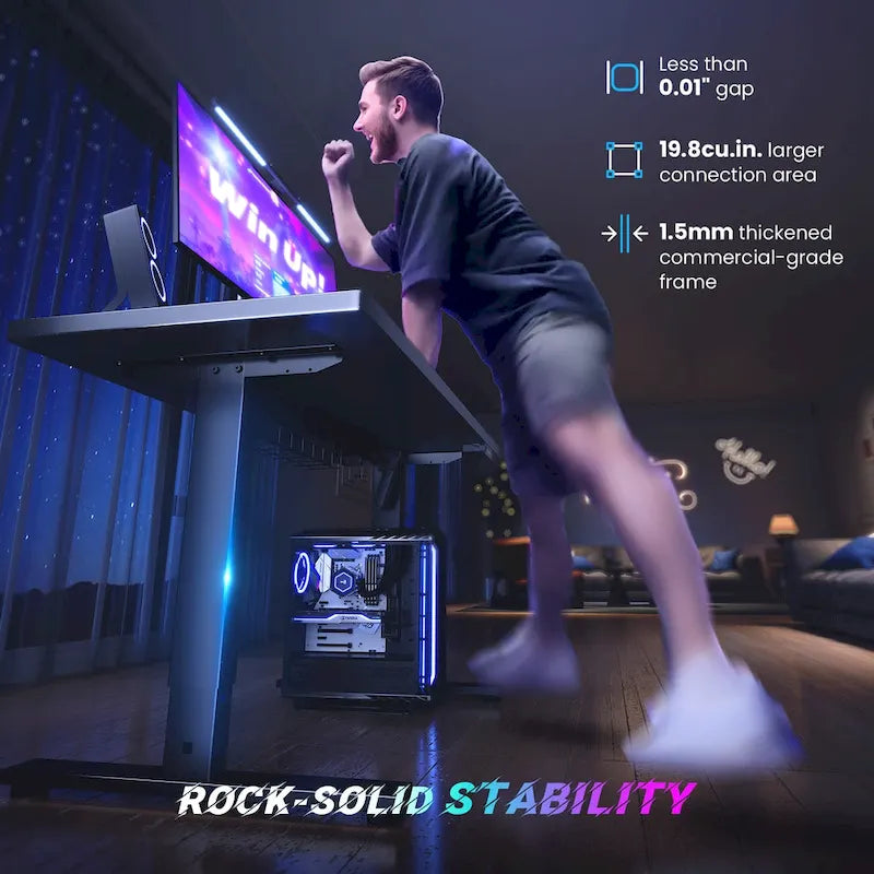 48x24 Inch Electric Height-Adjustable Sit-Stand Desk with Cable Management - 200 lb Capacity