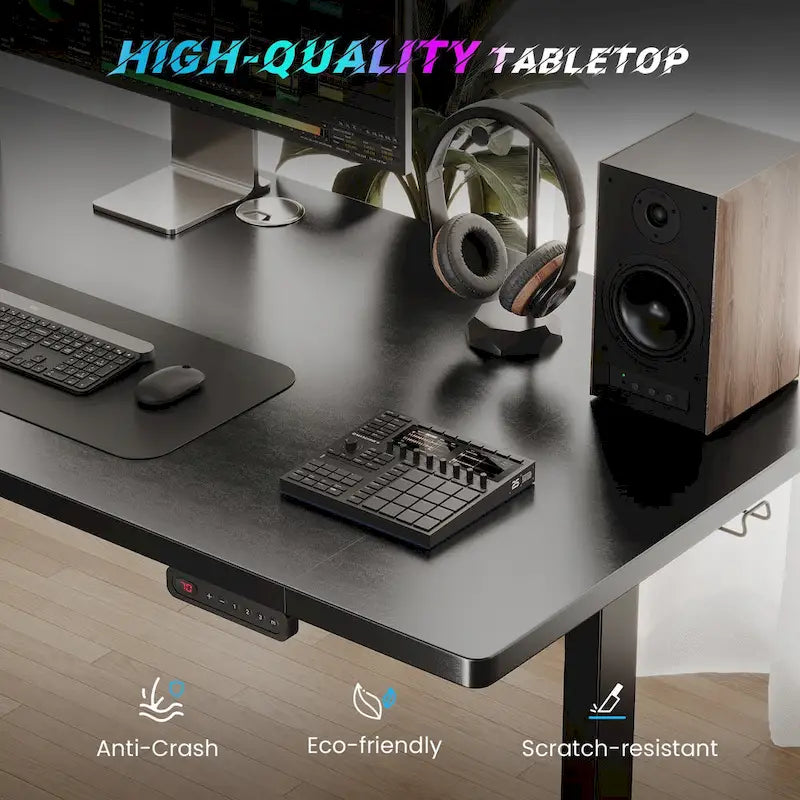 48x24 Inch Electric Height-Adjustable Sit-Stand Desk with Cable Management - 200 lb Capacity